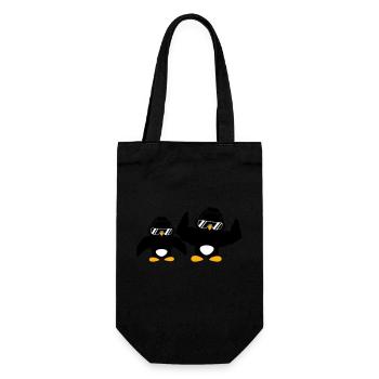 2 Penguins Bodybuilder Sunglasses Headphones Team - Gift Bag for Bottles - black - Front