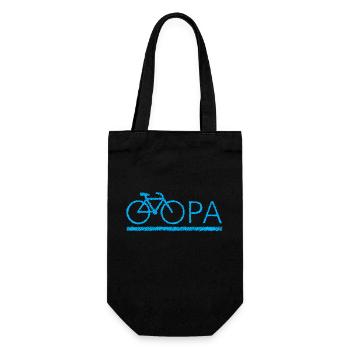 bester Opa Fahrrad Mountainbike Radeln Kritzeln - Geschenkbeutel für Flaschen - Schwarz - Vorne