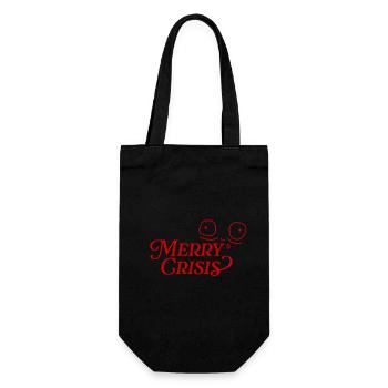 Merry Crisis - Geschenkbeutel für Flaschen - Schwarz - Vorne