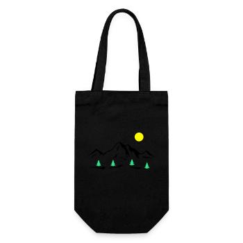 Mountains - Gift Bag for Bottles - black - Front