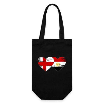 England Egypt Flag Hands Heart Shape Used - Gift Bag for Bottles - black - Front