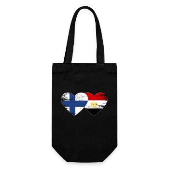 Finland Egypt Flag Hands Heart Shape Used - Gift Bag for Bottles - black - Front