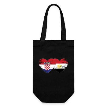 Croatia Egypt Flag Hands Heart Shape Used - Gift Bag for Bottles - black - Front