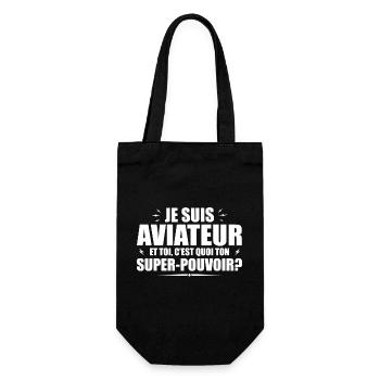 Je suis Aviateur. C'est quoi ton super pouvoir ? - Sac à bouteille - noir - Devant