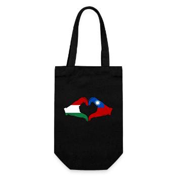 Ungarn Taiwan Flagge Hände Herzform - Geschenkbeutel für Flaschen - Schwarz - Vorne