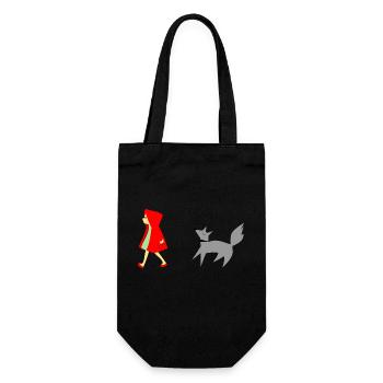 Little Red Riding Hood and the Wolf - Gift Bag for Bottles - black - Front