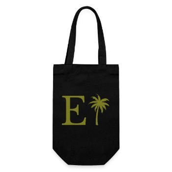 Lettre e vert Palm - Sac à bouteille - noir - Devant