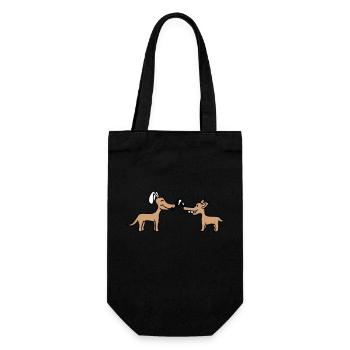 2 Dogs Big Nose Greeting Team Two Friends Crew - Gift Bag for Bottles - black - Front