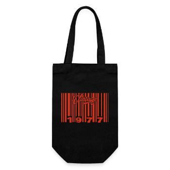 Vintage 1977 Born In 1977 48 Year Old Bar Code Anniversai - Gift Bag for Bottles - black - Front