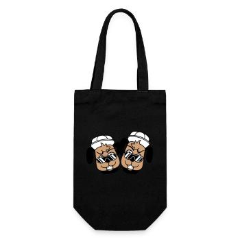2 DJ chiens lunettes de soleil adolescent casquette casquette équipe - Sac à bouteille - noir - Devant