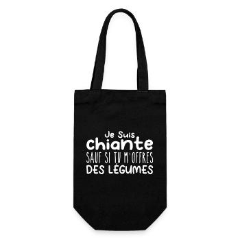 Femme qui adore : Légumes. Design Drôle Humour - Sac à bouteille - noir - Devant
