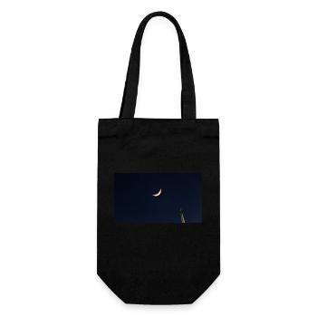 The Moon and the Plane - Gift Bag for Bottles - black - Front