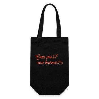 VALENTINES DAY HEART LOVE LOVE ROSE - Gift Bag for Bottles - black - Front