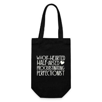 Half-hearted perfectionists - bright retro design - Gift Bag for Bottles - black - Front