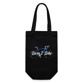 "Born 2 Bike" Himmlisches Fahrraddesign - Geschenkbeutel für Flaschen - Schwarz - Vorne