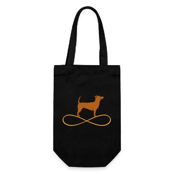 Dog Infinite Symbol Love Forever Dog Person - Gift Bag for Bottles - black - Front