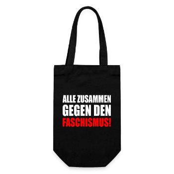 alle zusammen gegen faschismus - Geschenkbeutel für Flaschen - Schwarz - Vorne