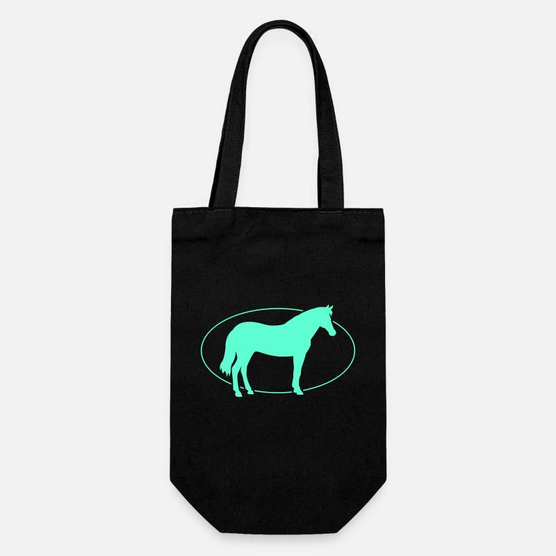 Pferd Horse - Geschenkbeutel für Flaschen - Schwarz