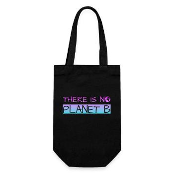 There is no Planet B - Geschenkbeutel für Flaschen - Schwarz - Vorne