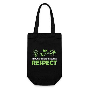 Reduce Reuse Recycle Respect Planet Environmental - Gift Bag for Bottles - black - Front
