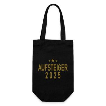 Aufsteiger 2025 - Geschenkbeutel für Flaschen - Schwarz - Vorne