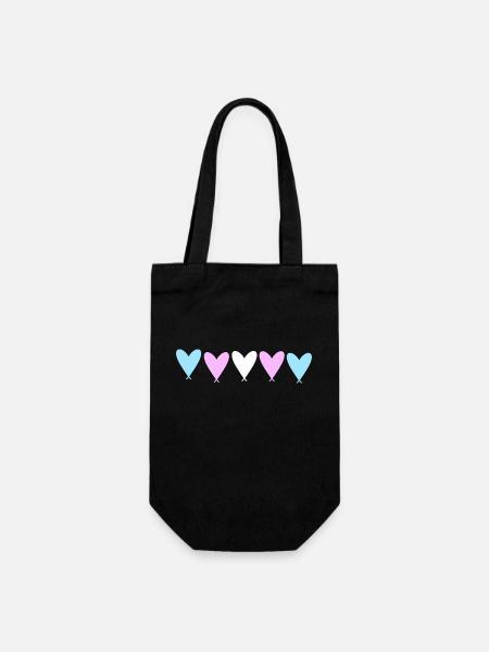 TransHearts - Geschenkbeutel für Flaschen - Schwarz