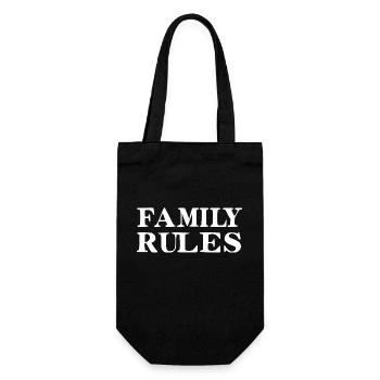 Regeln für die Familie - Geschenkbeutel für Flaschen - Schwarz - Vorne