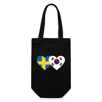 Schweden Südkorea Flagge Herz - Geschenkbeutel für Flaschen - Schwarz - Vorne