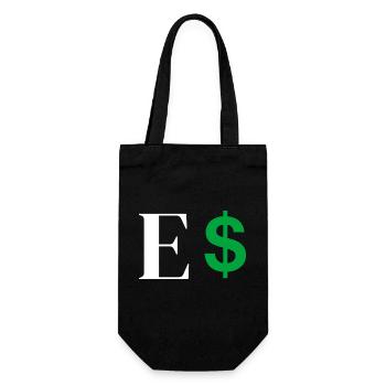 Buchstabe E Dollar - Geschenkbeutel für Flaschen - Schwarz - Vorne