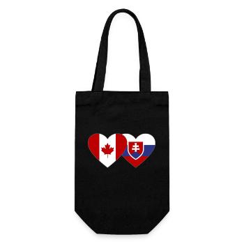 Canada Slovakia Flag Heart - Gift Bag for Bottles - black - Front