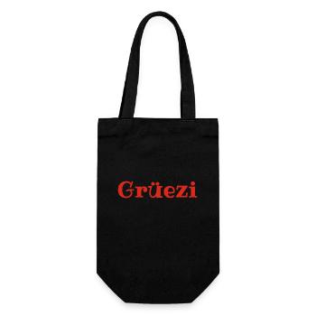 Grüezi - Schweiz - Switzerland - Swiss - Suisse - Gift Bag for Bottles - black - Front