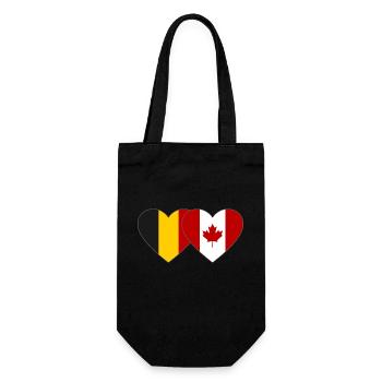 Belgien Kanada Flagge Herz - Geschenkbeutel für Flaschen - Schwarz - Vorne