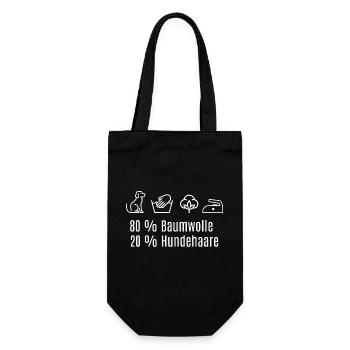 Lustiges Hunde Design Hundehaare Vierbeiner - Geschenkbeutel für Flaschen - Schwarz - Vorne
