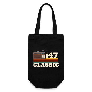 Anniversary 1947 retro classic - Gift Bag for Bottles - black - Front