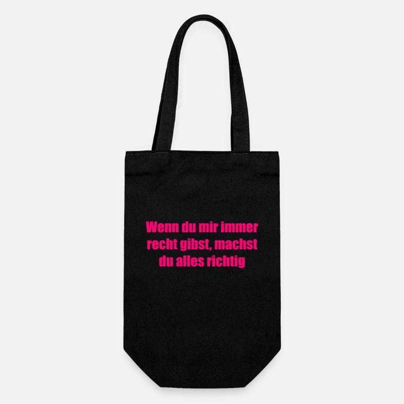 lustiger Spruch - Geschenkbeutel für Flaschen - Schwarz