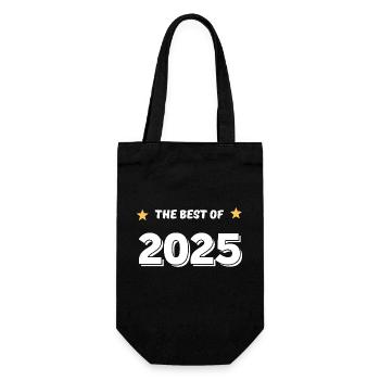 Das Beste aus 2025 - Geschenkbeutel für Flaschen - Schwarz - Vorne