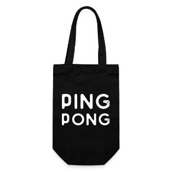 Ping Pong Spruch Geschenk Sport Geschenkidee - Geschenkbeutel für Flaschen - Schwarz - Vorne