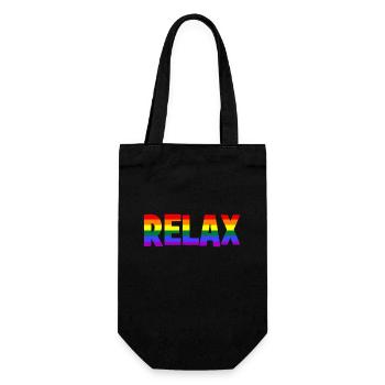 RELAX - Entspannen - Entspannung - chill - chillen - Geschenkbeutel für Flaschen - Schwarz - Vorne