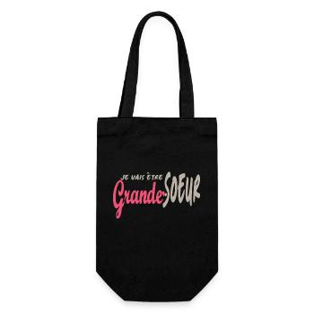 Je vais être Grande Sœur – Annonce de Grossesse - Sac à bouteille - noir - Devant