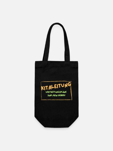 Kitaleitung liebt Vertretungspläne - Geschenkbeutel für Flaschen - Schwarz