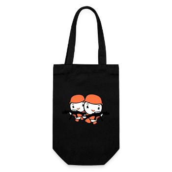 2 Ducks Soldier Army Professional Soldier Helmet Gun Races - Gift Bag for Bottles - black - Front