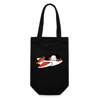 Duck Spaceship Pilot Space Science Fiction Cool - Gift Bag for Bottles - black - Front