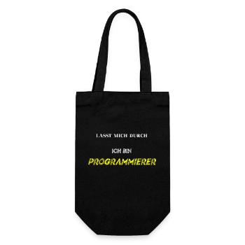 Lasst mich durch, ich bin Programmierer Geschenk - Geschenkbeutel für Flaschen - Schwarz - Vorne