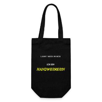 Lasst mich durch ich bin Handwerkerin Geschenkidee - Geschenkbeutel für Flaschen - Schwarz - Vorne