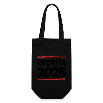 Croatia 2025 Spruch - Geschenkbeutel für Flaschen - Schwarz - Vorne