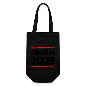 Cancun 2025 Spruch - Geschenkbeutel für Flaschen - Schwarz - Vorne