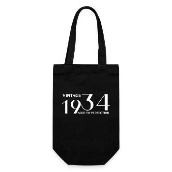 Jahrgang 1934 bis zur Perfektion gealtert - Geschenkbeutel für Flaschen - Schwarz - Vorne
