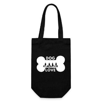 Hunde lieben Menschen (schwarzer Hintergrund) - Geschenkbeutel für Flaschen - Schwarz - Vorne