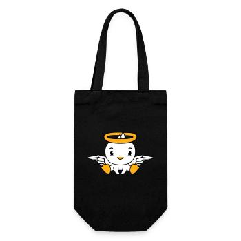 oiseau canard ange ciel halo sacré doux - Sac à bouteille - noir - Devant