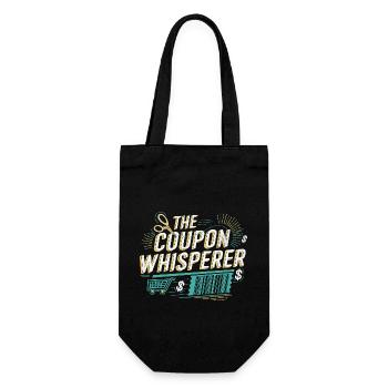 Der Coupon Whisperer Couponer Shopper Geld sparen - Geschenkbeutel für Flaschen - Schwarz - Vorne